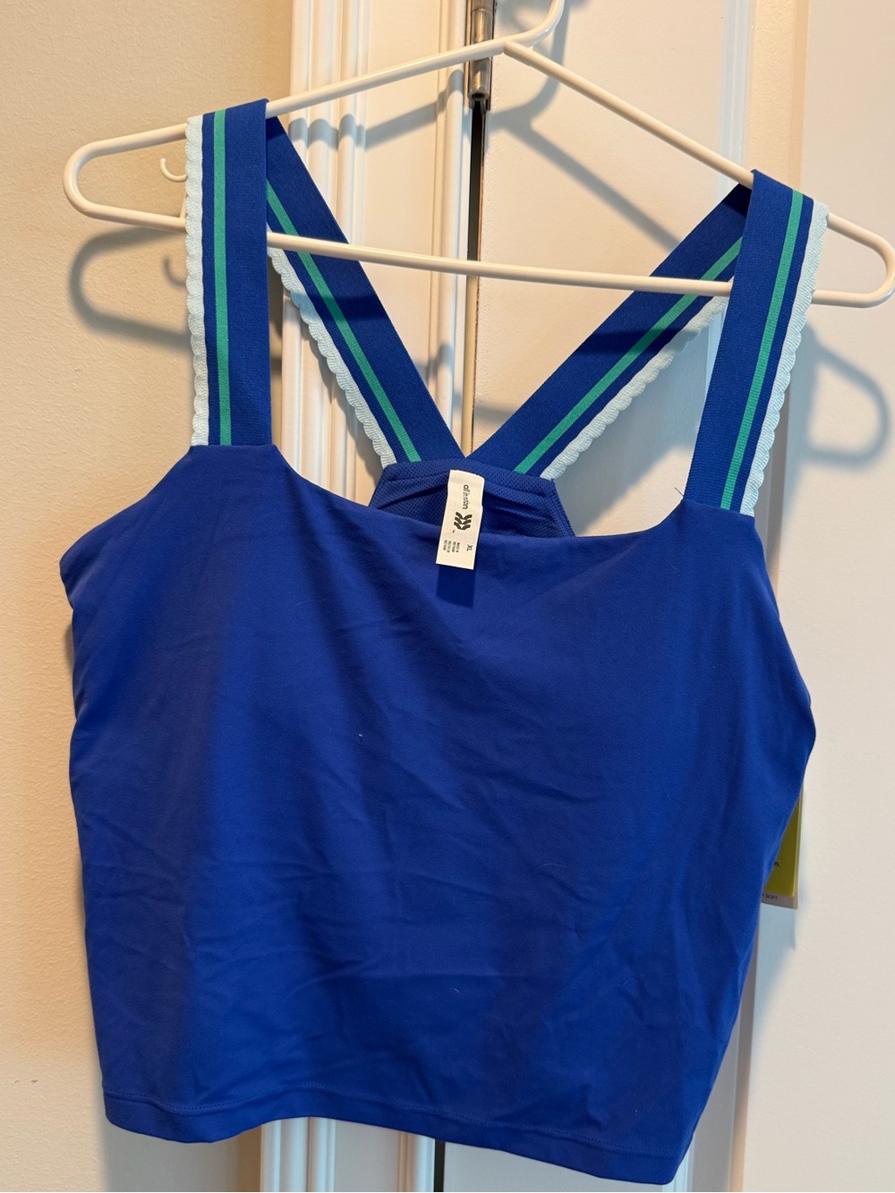 All in motion Royal Blue Scallop Crop Support Tank